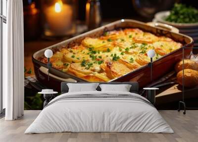 Gratin Dauphinois with Gruyere Cheese. Best For Banner, Flyer, and Poster Wall mural