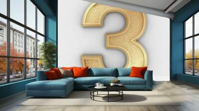 shiny gold text 3d render Wall mural