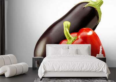 Composition of a paprika and an Aubergine Wall mural