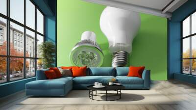 led v/s light bulb Wall mural