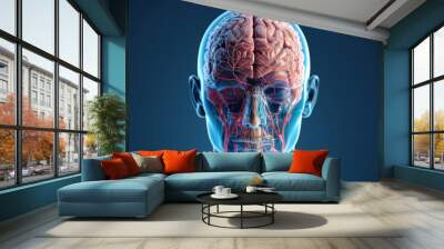 A close up of a brain with red veins Wall mural