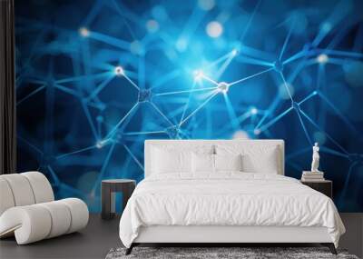 Abstract Blue Network Wall mural