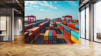 Container Terminal - A vibrant hub for global trade Wall mural