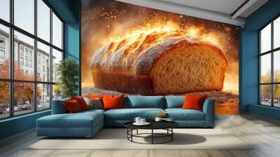 Freshly Baked Bread with a Golden Glow Wall mural