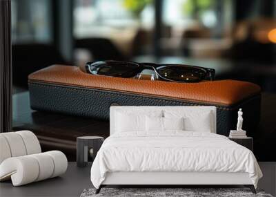 Sunglasses in a Leather Case Wall mural