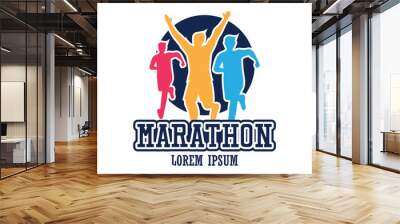 running race people / marathon, sport and activity logo Wall mural