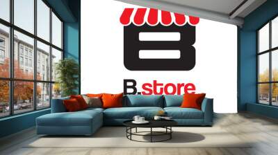 letter B store logo design Wall mural