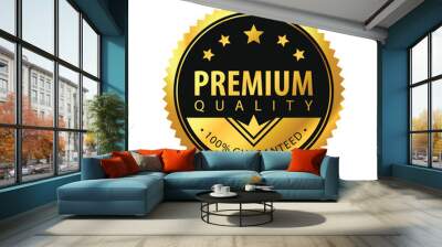 Premium quality 100% guaranteed. Luxury circle and gold design isolated on white. Modern and minimalist Vector Design Wall mural