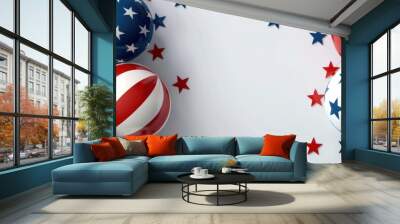 Patriot and independence day balloons decoration concept, american national celebration Wall mural