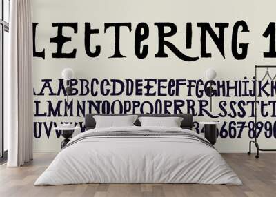 lettering font. Vintage alpahbet. Wall mural