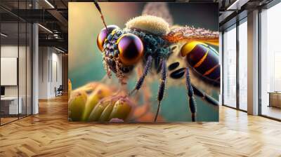 close-up macro shot insect on flower Wall mural