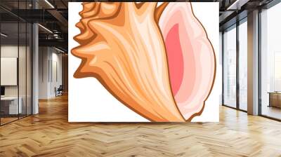 vector illustration of a conch shell. Wall mural