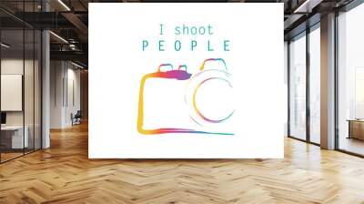 I shoot people lettering with camera for shirt design Wall mural