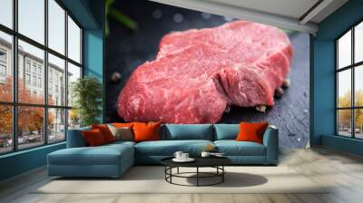 Piece of raw Beef Fillet Wall mural