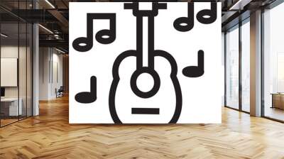 acoustic guitar music note sound icon Wall mural