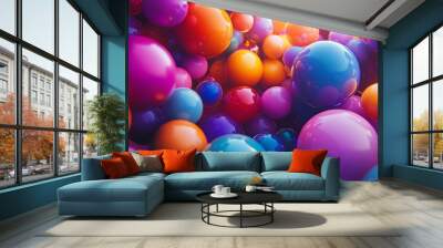 A Close-Up of Brightly Colored Spheres Wall mural