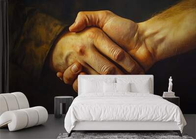 A Close-up of Two Hands Shaking in Agreement Wall mural