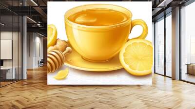 A Cup of Lemon Ginger Tea with Honey Wall mural