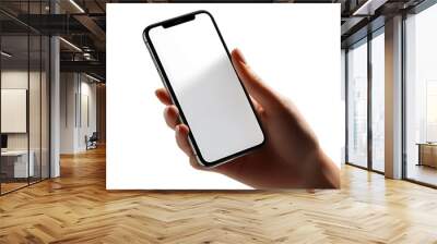 Hand Holding Smartphone with Blank Screen Wall mural