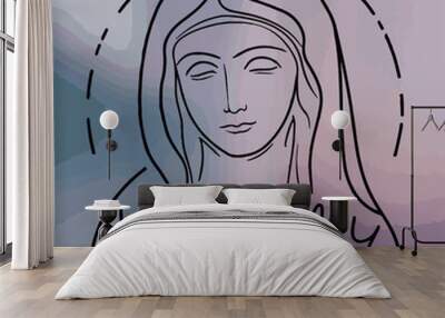 Virgin Mary modern abstract illustration poster Wall mural