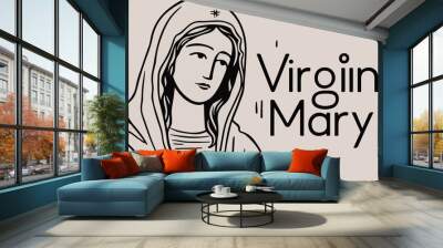 Virgin Mary modern abstract illustration poster Wall mural