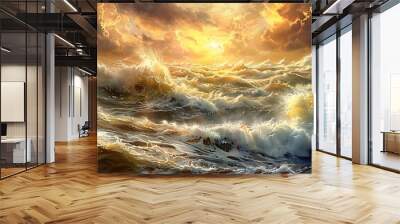 Stunning Panoramic Seascape: Captivating Coastal Views and Breathtaking Horizon Line Wall mural