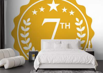 Vector gold award laurel wreath. Winner label, leaf symbol victory, triumph and success illustration Wall mural