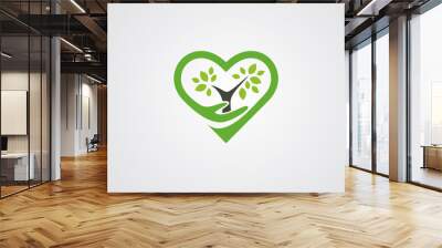 Save Tree Love Logo Wall mural