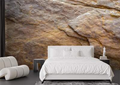 Brown stone or rock background and texture. Generative AI. Wall mural