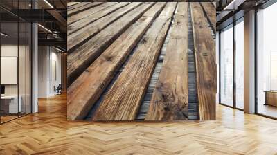 wooden boards background. Generative AI. Wall mural