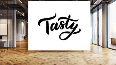 Hand drawn lettering tasty for overlay, banner, poster, packaging, logo, lable. Calligraphy tasty. Wall mural