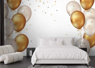 3D Birthday Color Balloon isolated background Wall mural