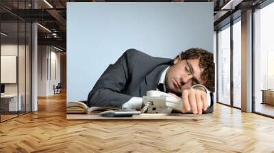 Tired businessman Wall mural