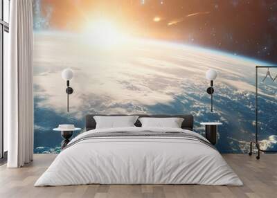  planet earth globe clouds  Wall mural