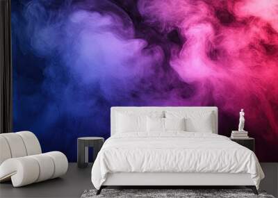 Dramatic smoke and fog in contrasting vivid red, blue, and purple colors. Wall mural