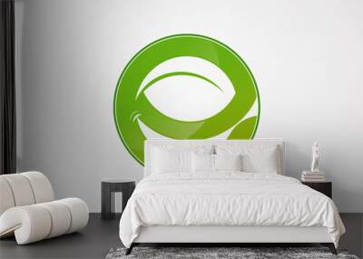 circle ecology leaf logo vector Wall mural