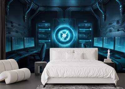 technology background with technology Wall mural