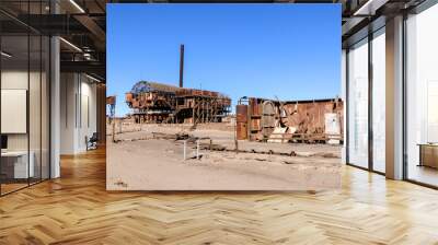 abandoned factory in the desert Wall mural