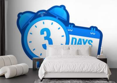 3 day to go in modern style. Special offer badge. Web design. Sale tag. Vector illustration. Wall mural