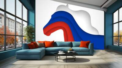 Abstract applique paper horse. Vector illustration for your happ Wall mural