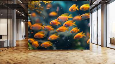 Beautiful aquarium fish close-up Wall mural