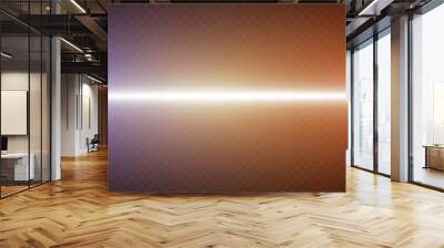 Glowing flash of light. The effect of a high-speed police line. Laser beam of light. Wall mural