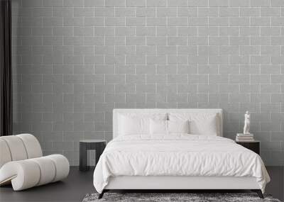 Grey brick wall background close up. Gray stone tile block background with horizontal texture of gray brick. Gray brick surface Wall mural