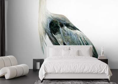 heron birds on isolated white background, watercolor illustration Wall mural