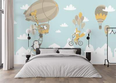 kids graphic illustration. using for print on the wall, pillow, decoration kids interior, baby wear  Wall mural