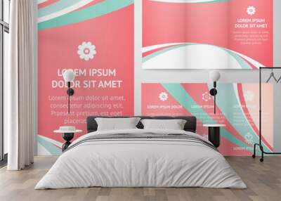 Professional three fold business flyer template Wall mural