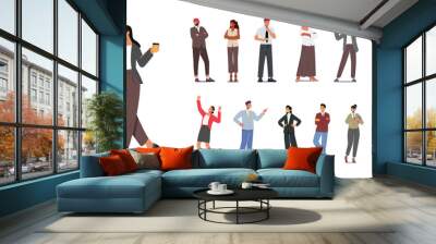 Diverse And Professional Business Characters Set, Depicting Men And Women In Various Occupations And Poses Wall mural