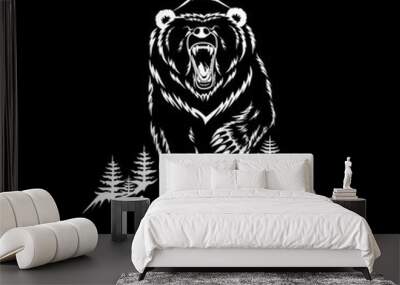 tiger head vector Wall mural