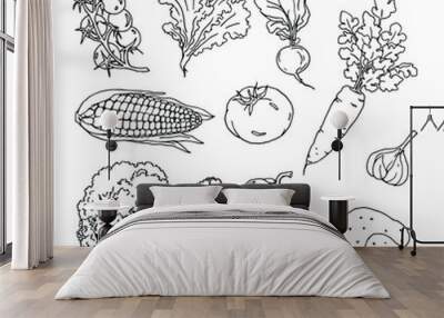 vegetables colorful spring vitamin vegetarian set Wall mural