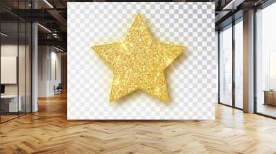 Gold glitter vector star. Golden sparkle luxury design element. Vector particles. Wall mural